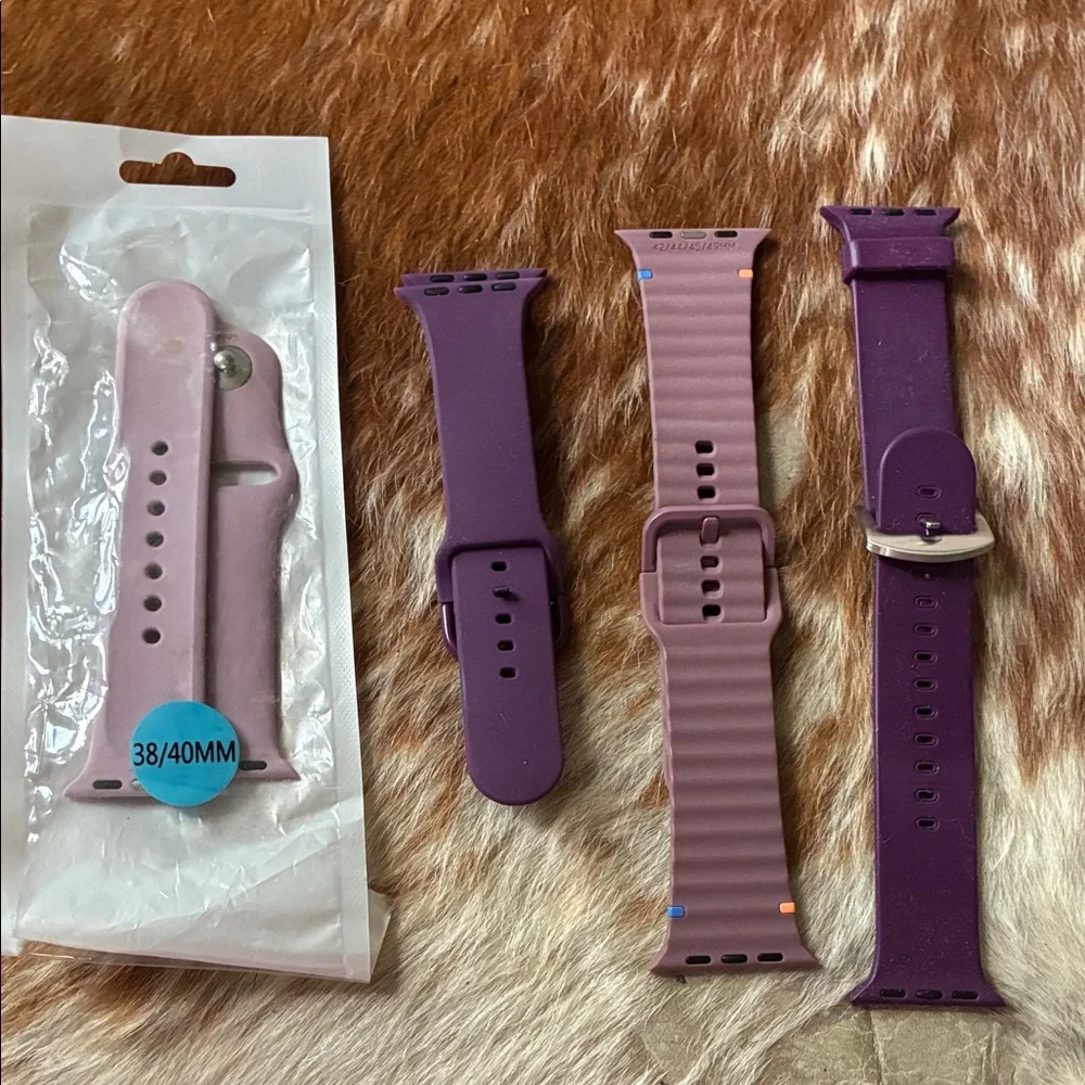 Replacement Purple Silicone Watch Bands for 38- 49 mm Apple Watch